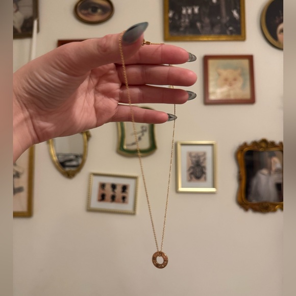 Tiffany & Co. atlas pierced 18k rose gold diamond pendant necklace - Picture 3 of 6